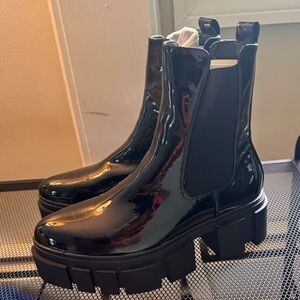 Shiny Fall Black Boots